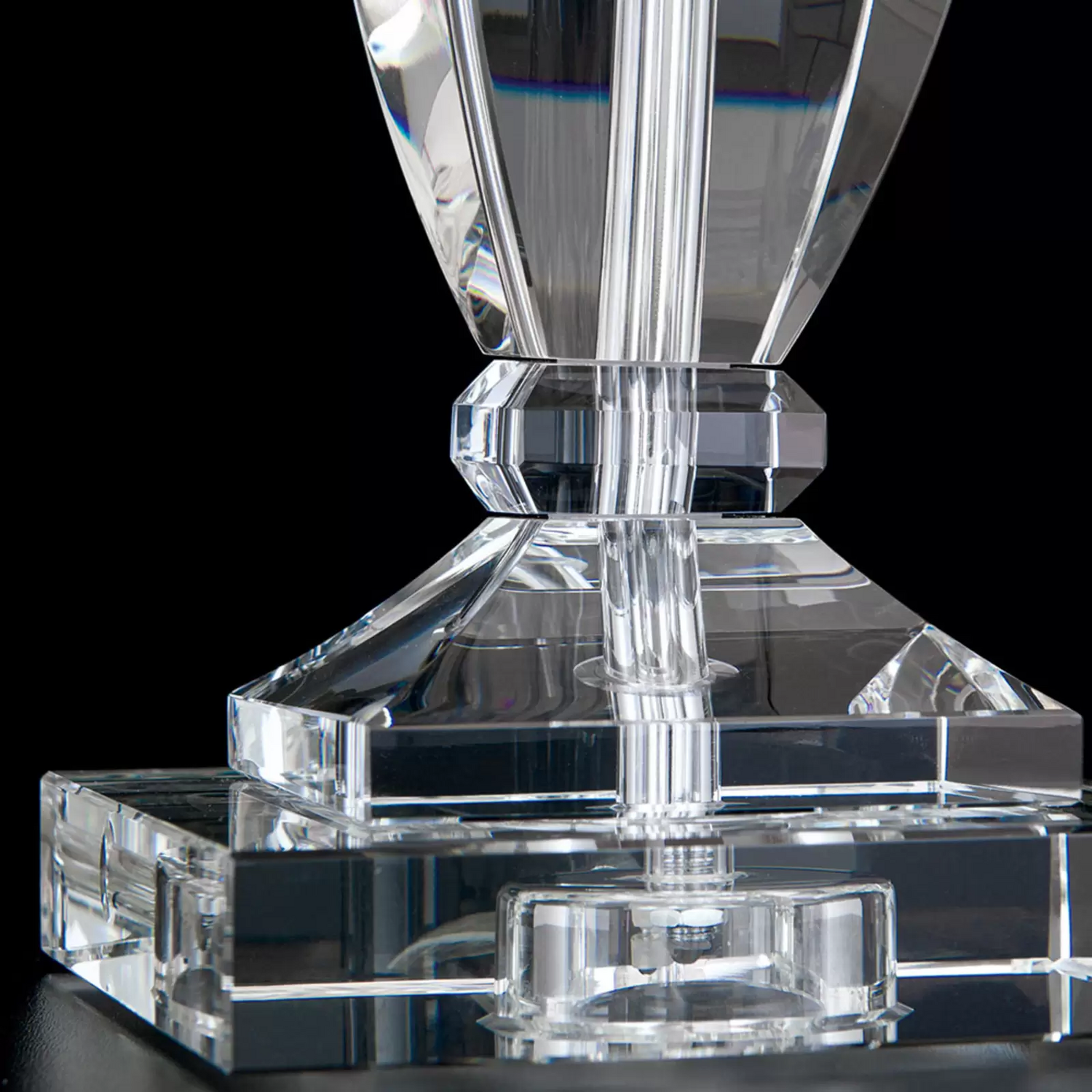 Tischleuchte Pokal Mit Kristall Chrom/Weiß Tischlampe Leselampe Lampe Leuchte B-Ware