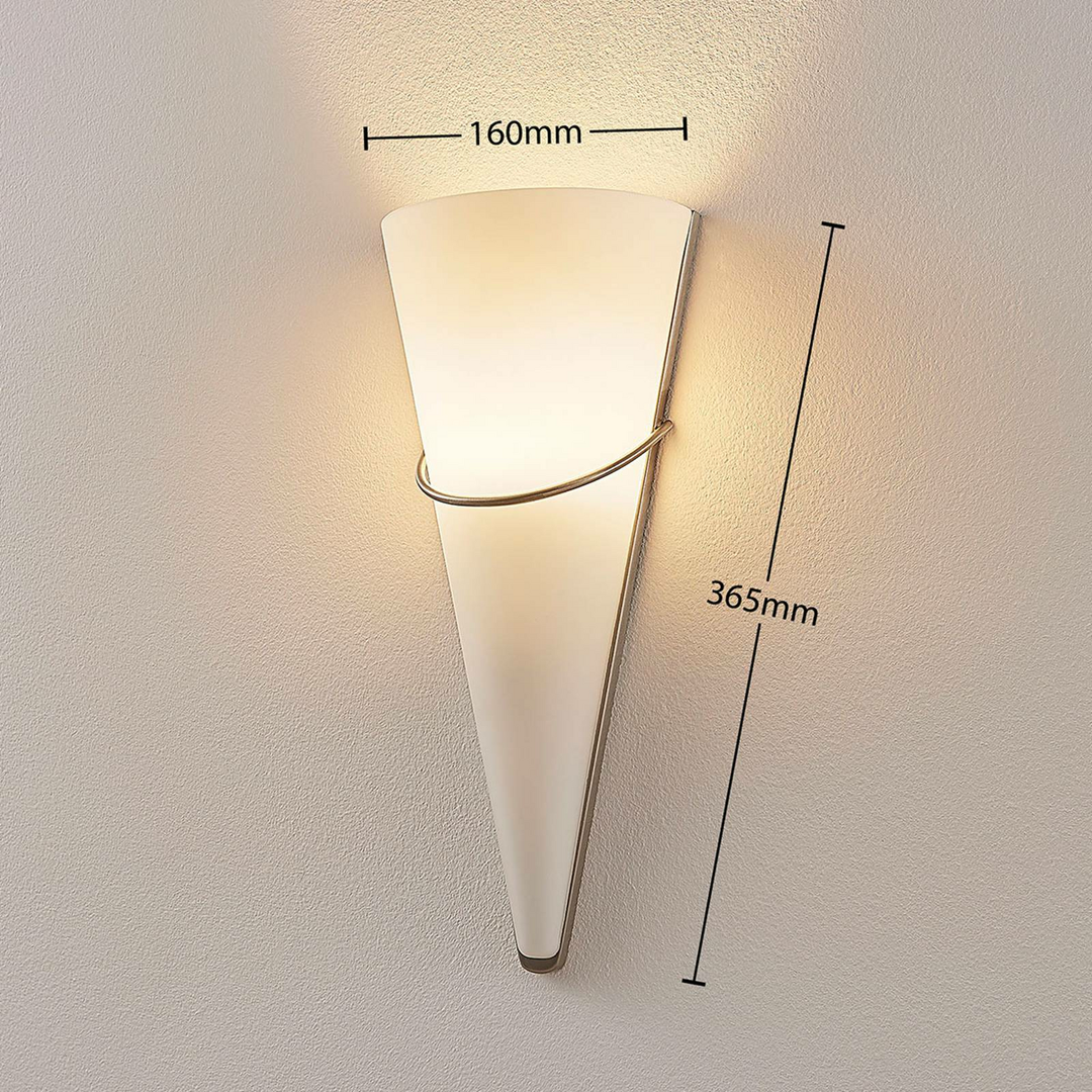 Lindby Opalglas-LED-Wandleuchte Melek Wandleuchte Lampe Leuchte nickel satiniert