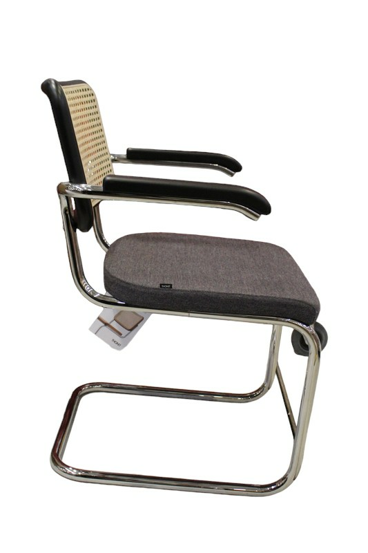 Thonet S 64 Freischwinger Stuhl Armlehnen Chrome Buche schwarz