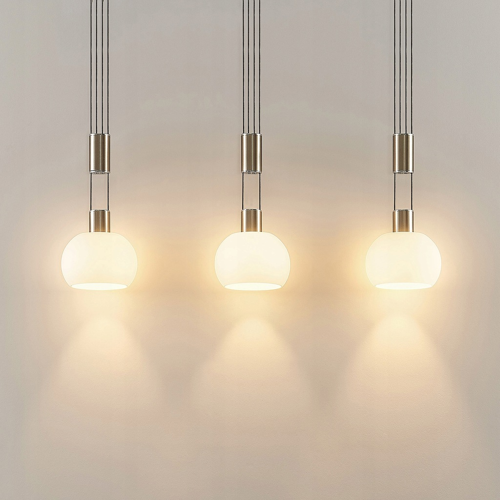 B-Ware Lindby Aurell Led Pendellampe Hängelampe Glas Esszimmer Höhenverstellbar Nickel - 4251096573312