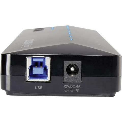 B-Ware Renkforce 7+2 Port Usb 3.0 Schnellladeport Usb Hub Ladegerät Status Led Schwarz