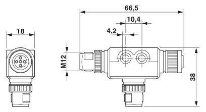 Phoenix Contact 1424711 T-Verteiler Polzahl Industriesteckverbinder Stecker