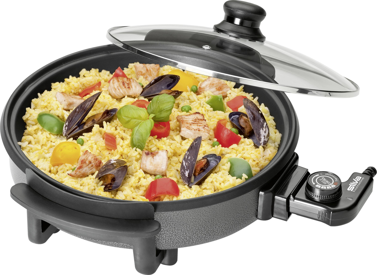 B-Ware Silva Partypfanne Ppf 1503 Pfanne Bratpfanne Warmhalten Brat Pfanne Schwarz