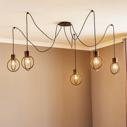 Euluna Hängeleuchte Hängelampe Lampe Leuchte Aura 5 Fünfflammig E27 Schwarz B-Ware - 5902335265411