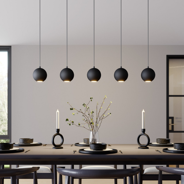 Euluna Pendelleuchte Midnight Deckenlampe Hängeleuchte 5 Flammig Gu10 Schwarz B-Ware