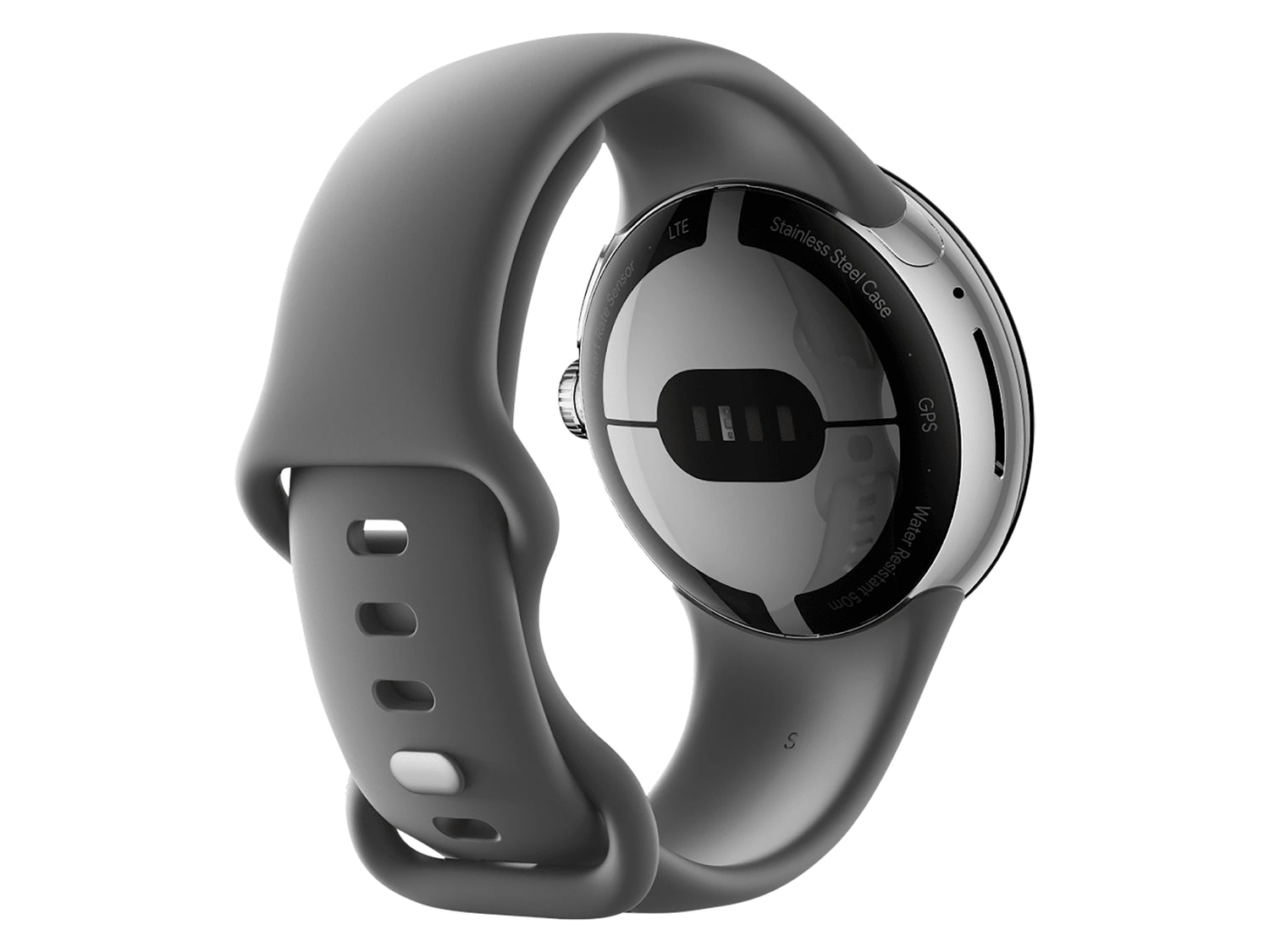 B-Ware Google Smartwatch Uhr Pixel Watch 4 G Polished Silver Sportarmband Charcoal - 840244600372