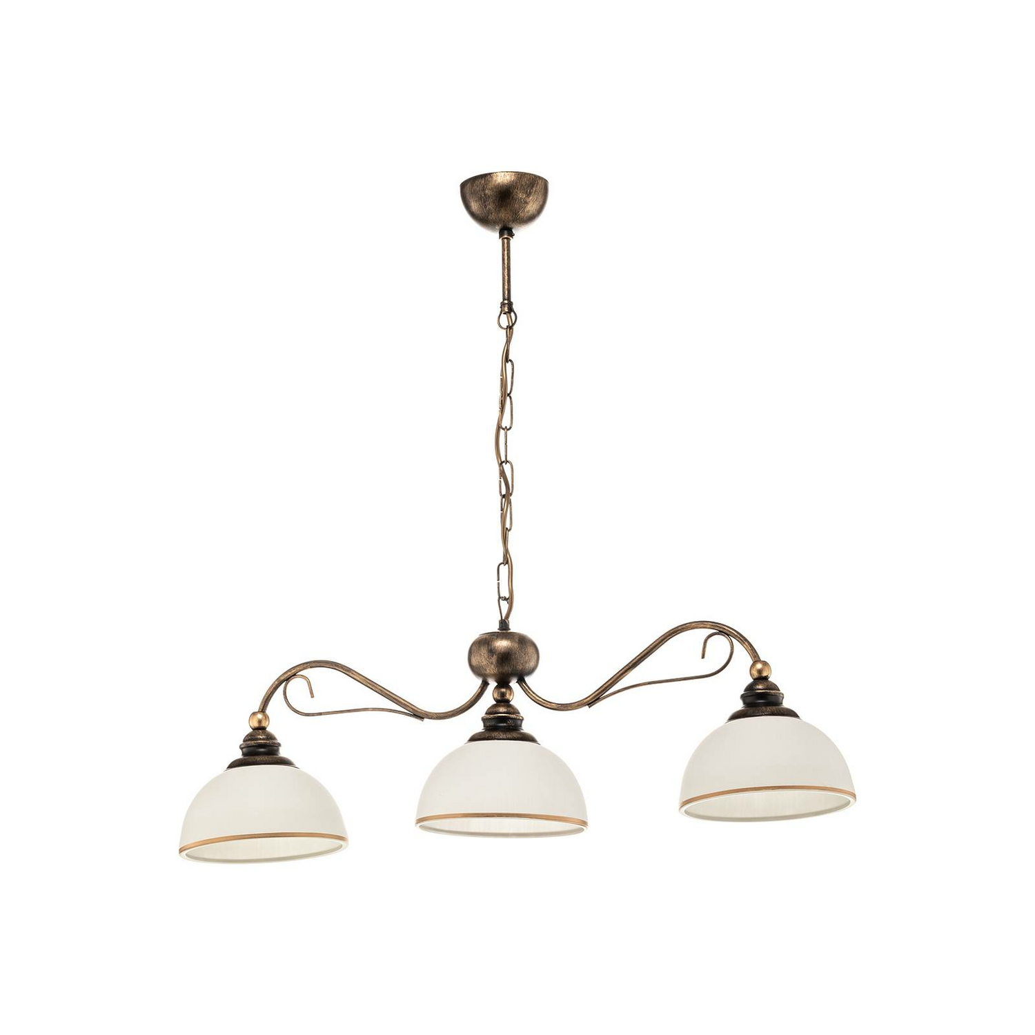 Suspension Jupiter Casale, trois lumières, 74 cm de long, qualité B