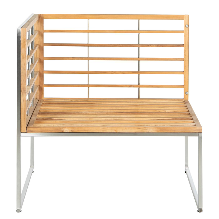 Butlers Loungeecke TEAKLINE Sessel Sofa Lounge Webstoff Teak massiv Anthrazit
