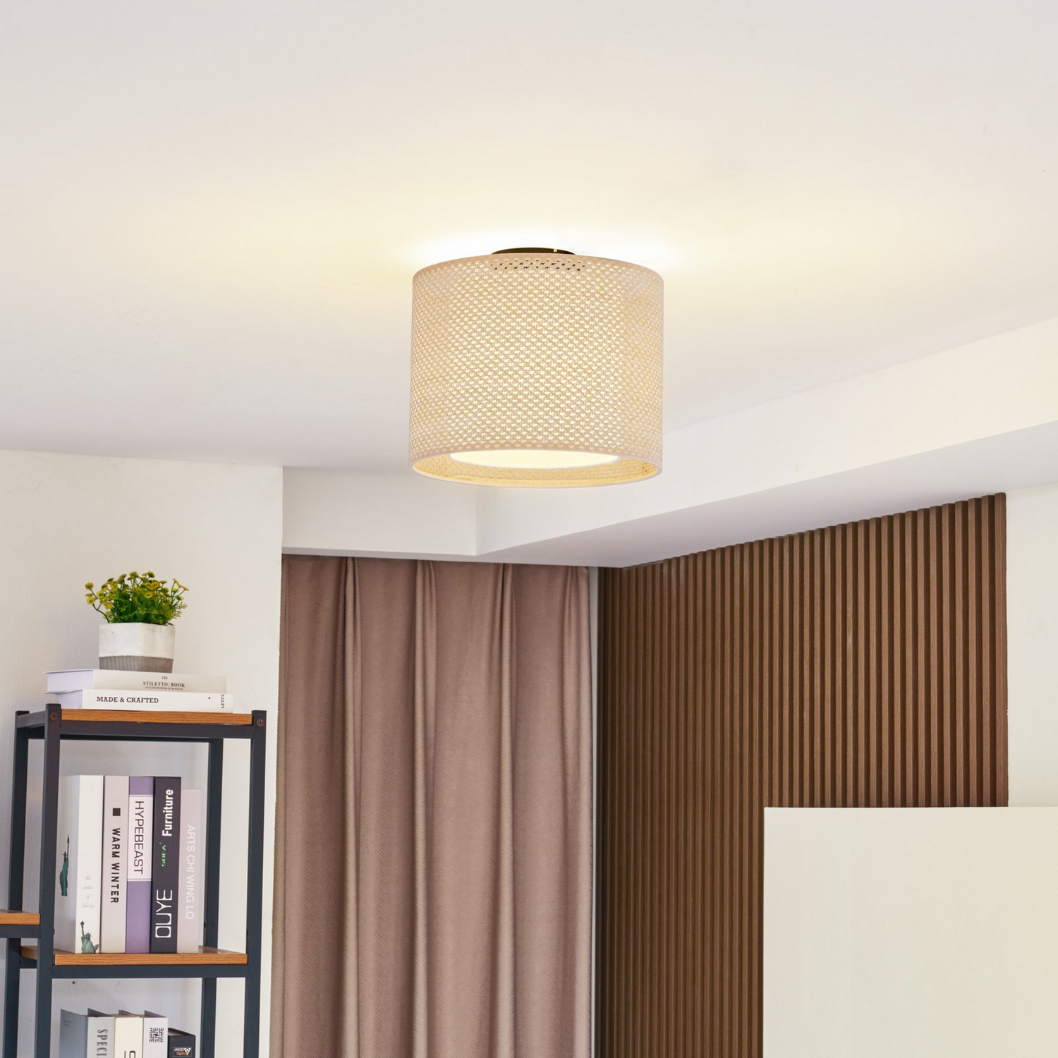B-Ware Lindby Soula Deckenleuchte Deckenlampe Deckenlicht Leuchte Lampe Stoff ø 26167