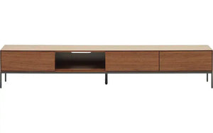 B-Ware Kave Home Tv Schrank Lowboard Vedrana Braun Schwarz Mdf Stahl 3 Siehe Text/Fotos