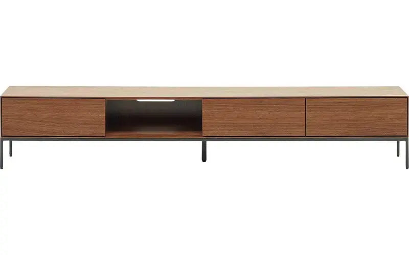 B-Ware Kave Home Tv Schrank Lowboard Vedrana Braun Schwarz Mdf Stahl 3 Siehe Text/Fotos - 8433840805634