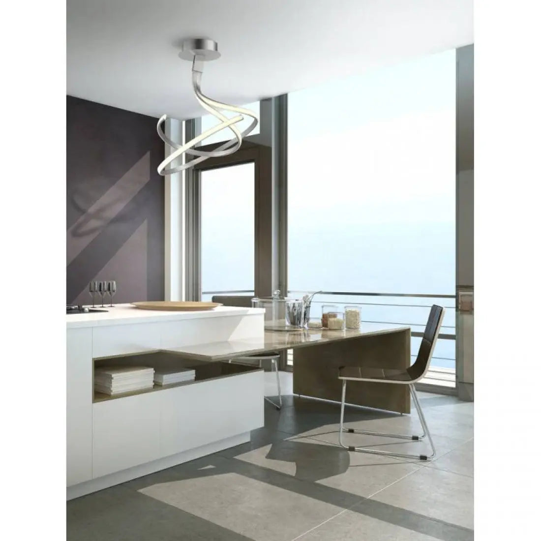 B-Ware Mantra Deckenleuchte Lampe Led Silber Innenbeleuchtung 50 W Wohnzimmer Esszimmer  - 8435153249815