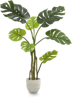 B-Ware Maia Shop Kunstpflanze Kunstblume Monstera Pflanze 120 Cm Schwarzer Plastiktopf