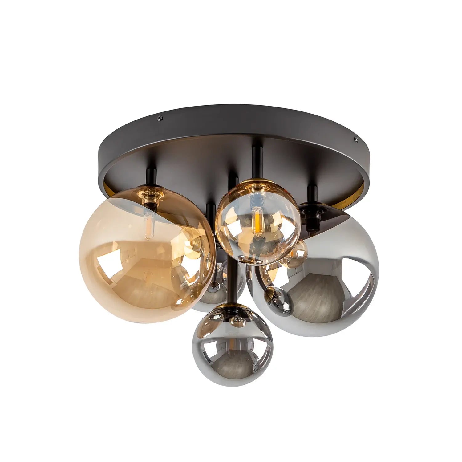 B-Ware Schuller Valencia Deckenleuchte Lampe Dark Glas Schwarz Bunt Getönt G9 Led 5 Flg - 8435435334796