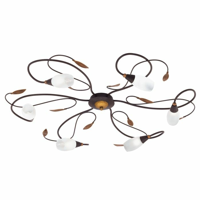 Eglo Deckenleuchte Gerbera Deckenlampe Deckenlicht Braun Antik Gold 6 Flammig B-Ware - 9002759906979
