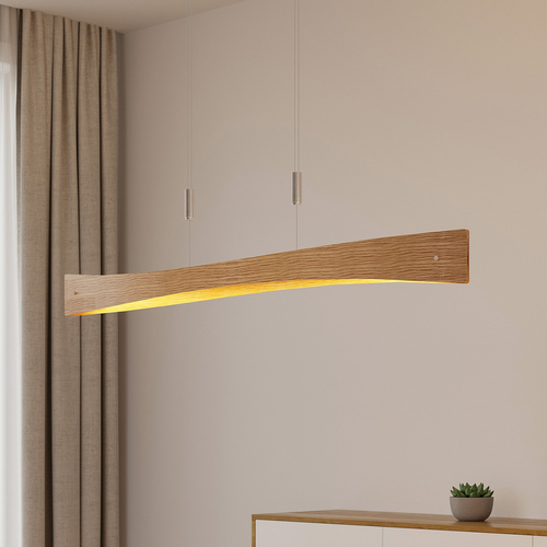 B-Ware Lindby Pendelleuchte Hängeleuchte Led Holz Eiche Nickel Matt Dimmbar Wohnbere230