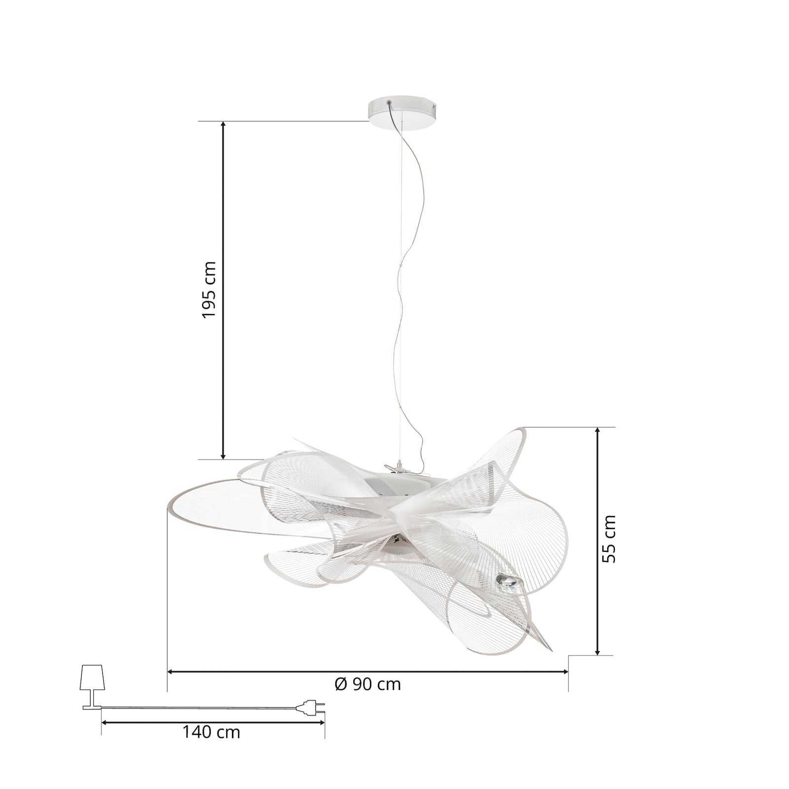 Slamp La Belle Étoile Pendelleuchte weiß 90 cm Lampe Leuchte Pendelleuchte IP20 - 8024727077222