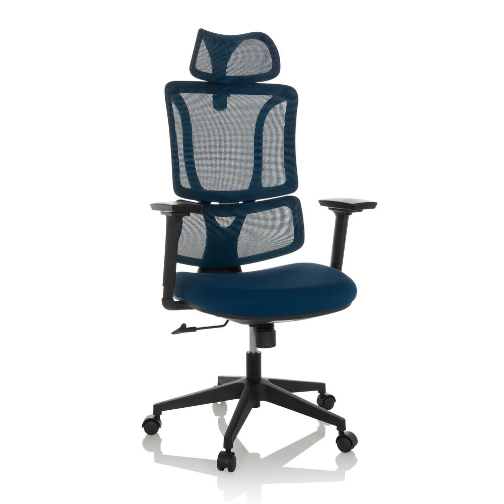 MyBuero Bürostuhl ERGOMY Drehstuhl mit Netzstoff Rückenlehne blau 3D Armlehnen - 4064323037194