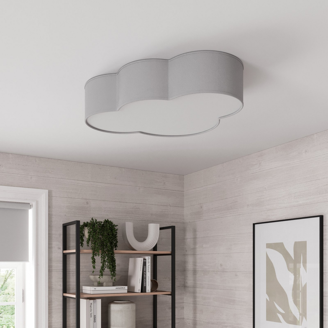 Euluna Deckenleuchte Cloud Hängelampe Deckenlampe Lampe E27 Stoff Metall grau