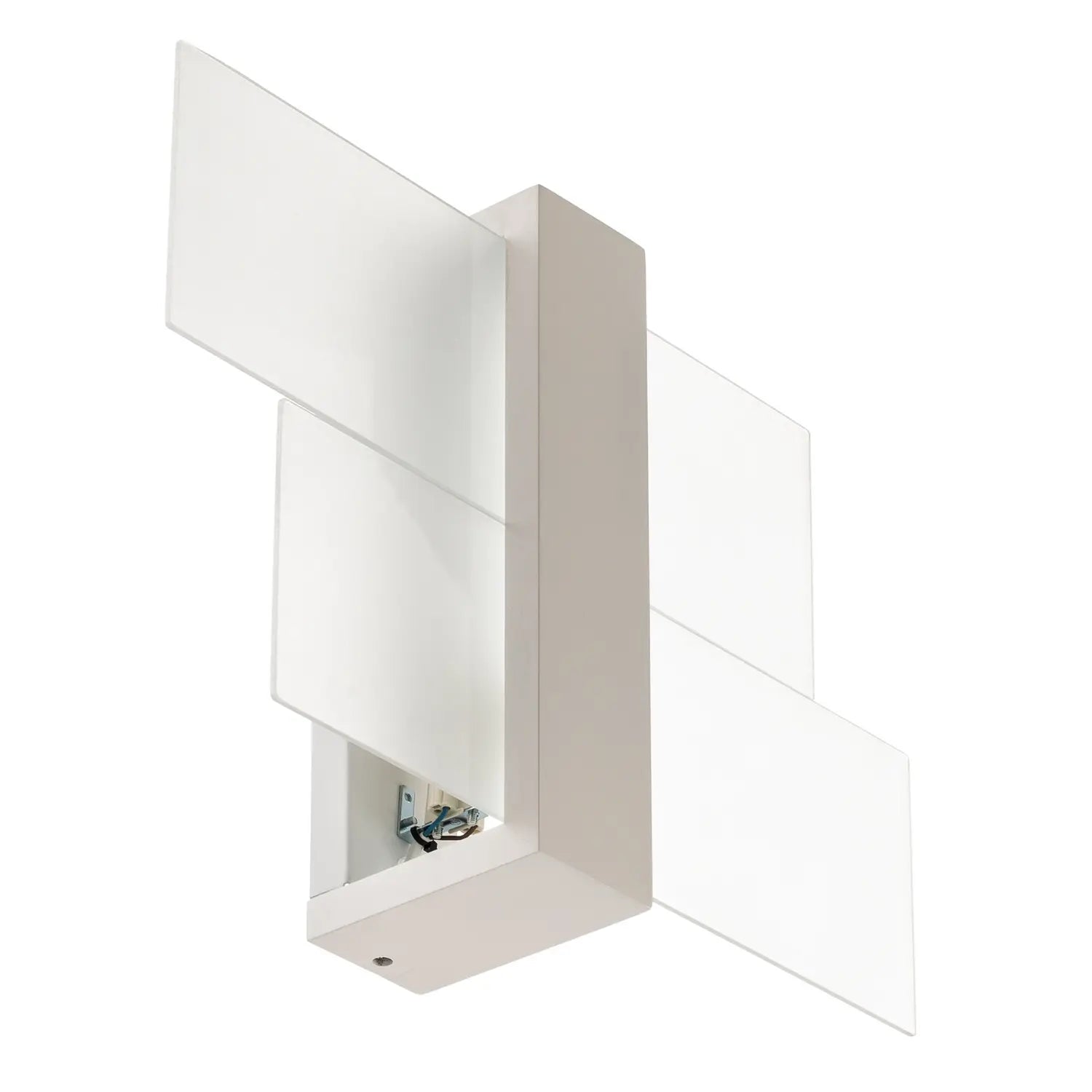 B-Ware Wandleuchte Wandlampe Glas Weiß Shifted 1 Leuchte Beleuchtung Holz Modern - 8544060