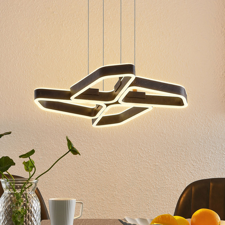 Lucande Quinn Led Hängeleuchte Hängeleuchte Deckenlampe Designlampe Schwarz Matt B-Ware - 4251911710960