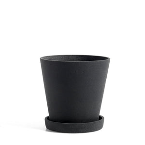 B-Ware Hay Blumentopf mit Untersetzer M Pflanztopf Blumenkübel Pflanzgefäß 14cm schwarz