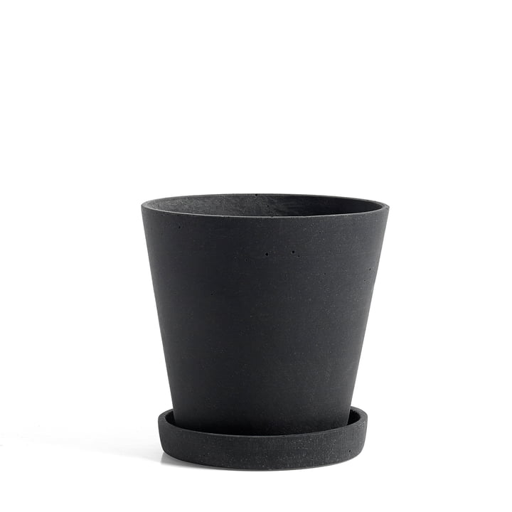 Hay Blumentopf mit Untersetzer M Pflanztopf Blumenkübel Pflanzgefäß 14cm schwarz - 5710441279419