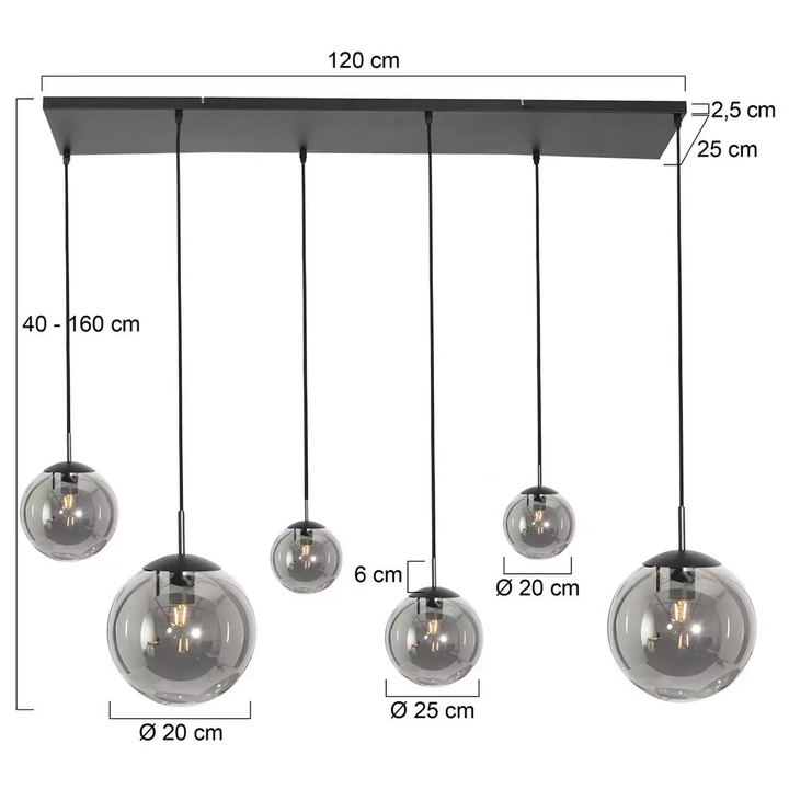 Steinhauer Hängeleuchte Bollique Hängelampe Deckenlampe Deckenlicht 6 Flammig B-Ware - 8712746166422