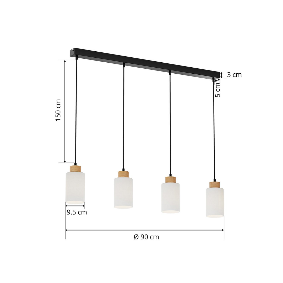 Envostar Talia Hängeleuchte Pendelleuchte Deckenlampe Lampe 4 Flammig Eiche W979 B-Ware - 4251911723823