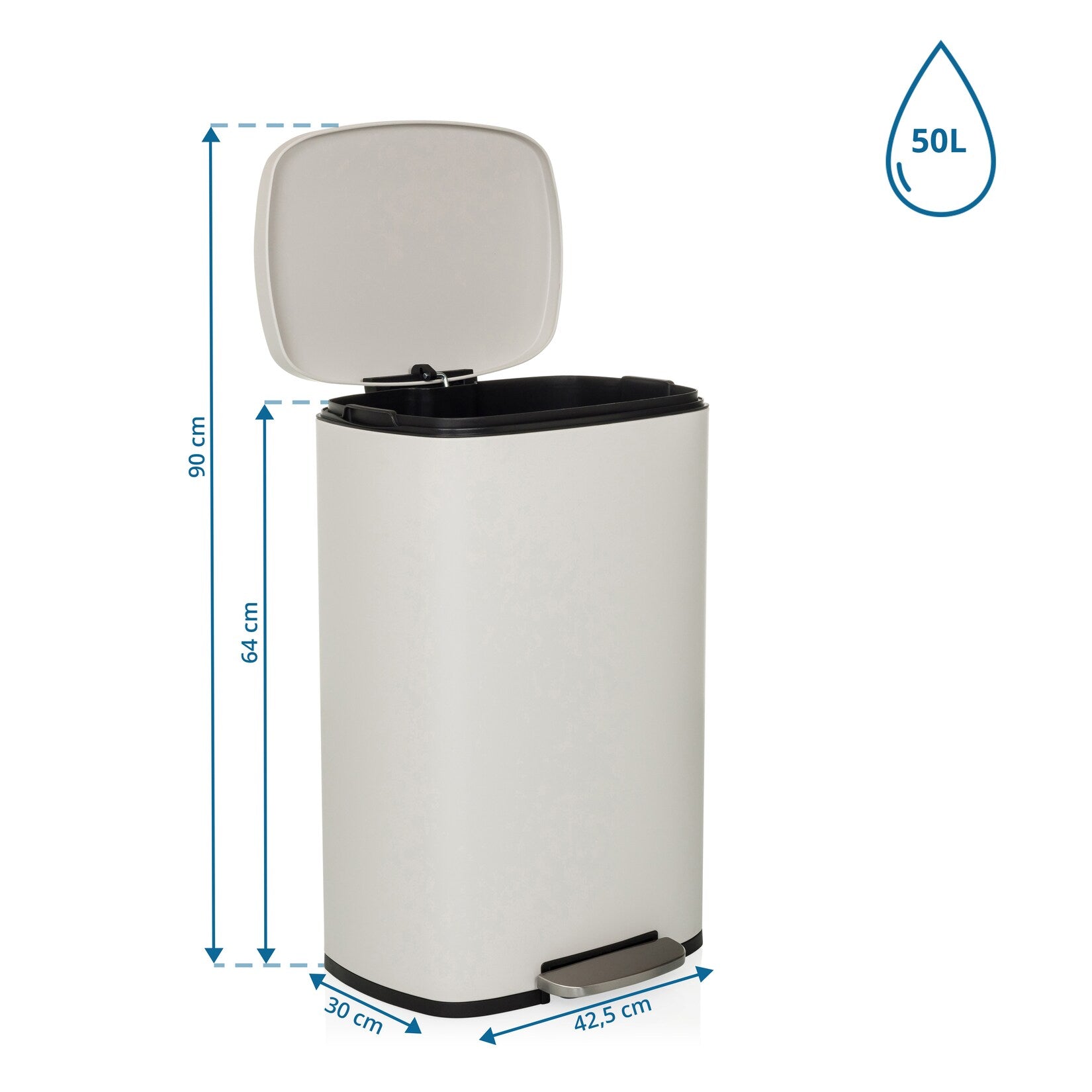 B-Ware Hjh Office Abfallsammler Mülleimer Clean Xv Treteimer Abfalleimer 50 Stahl Beige