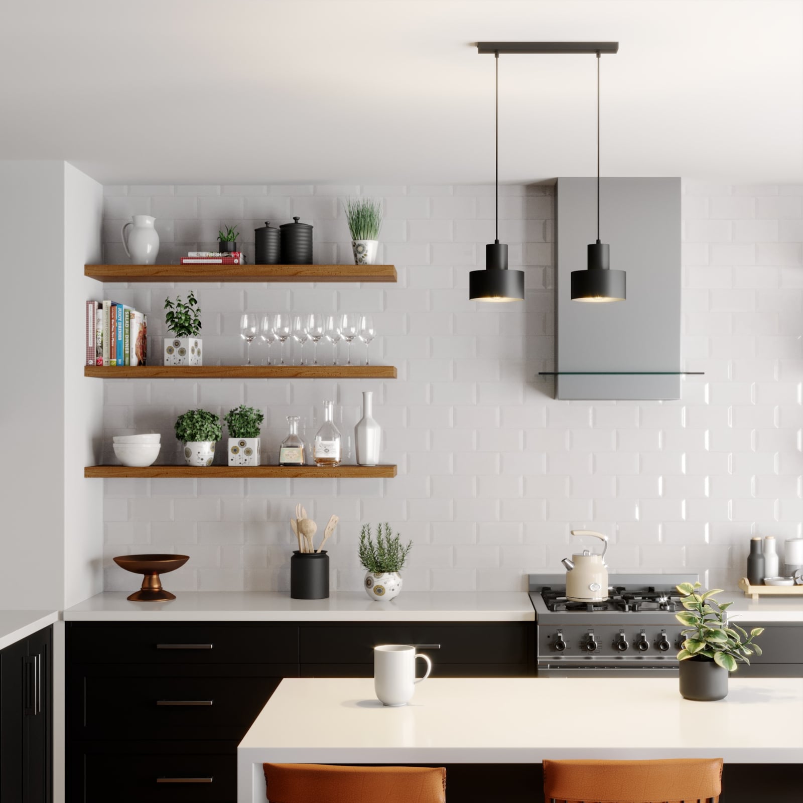Euluna Hängeleuchte Hängelanpe Lampe Leuchte linear zweiflammig schwarz Stahl - 5902335263998