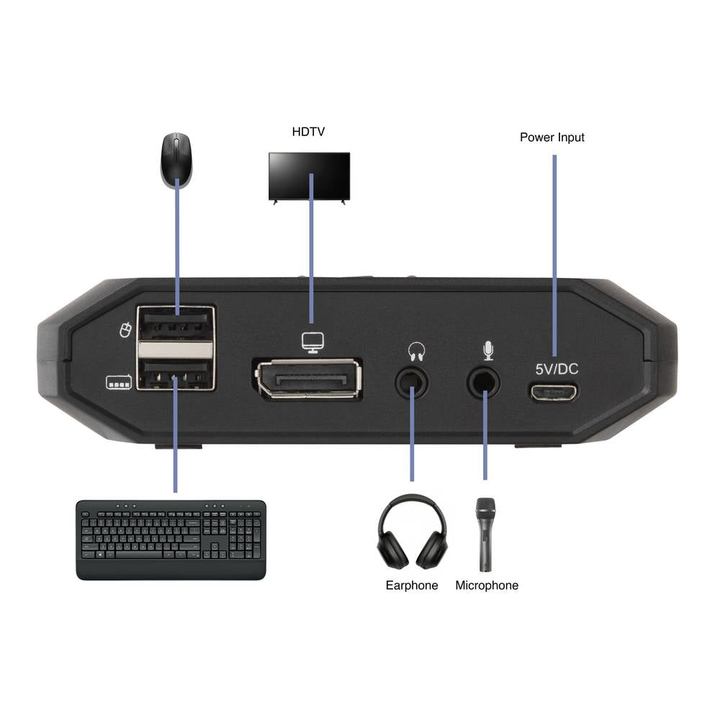 SpeaKa Professional SP-KVM-220 2 Port KVM-Umschalter Display-Port