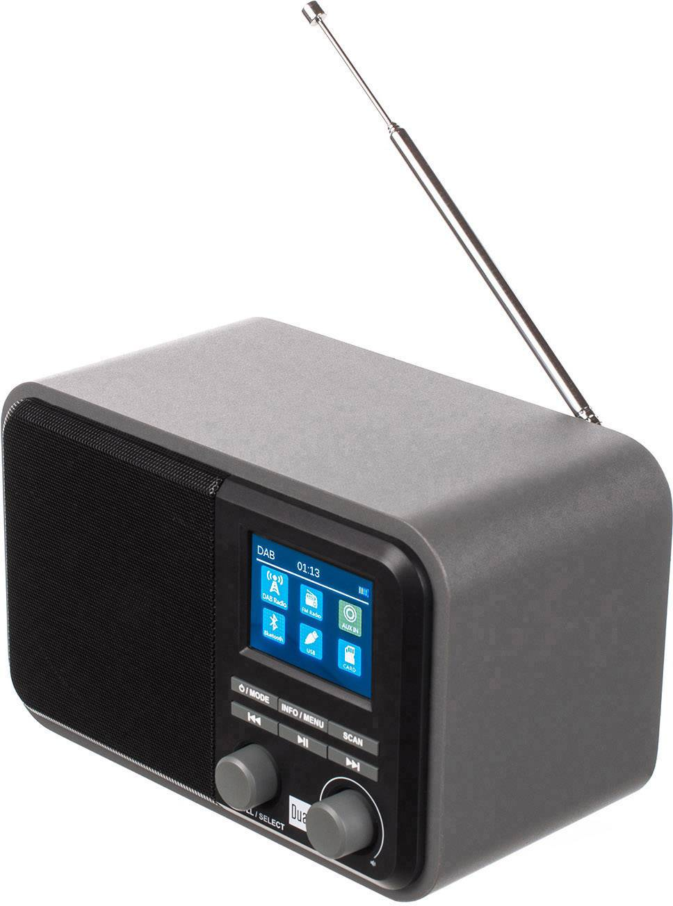 Dual DAB 51 DAB+ Tischradio AUX Bluetooth DAB+ SD UKW USB 20 Speicher Grau