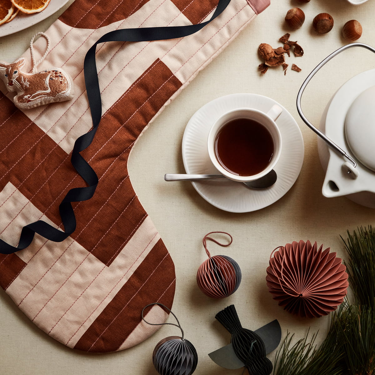 B-Ware Broste Copenhagen Christmas Mix Deko Anhänger ø 13 X H 13 Cm Indian Tan 15 Sets - 5710688203154