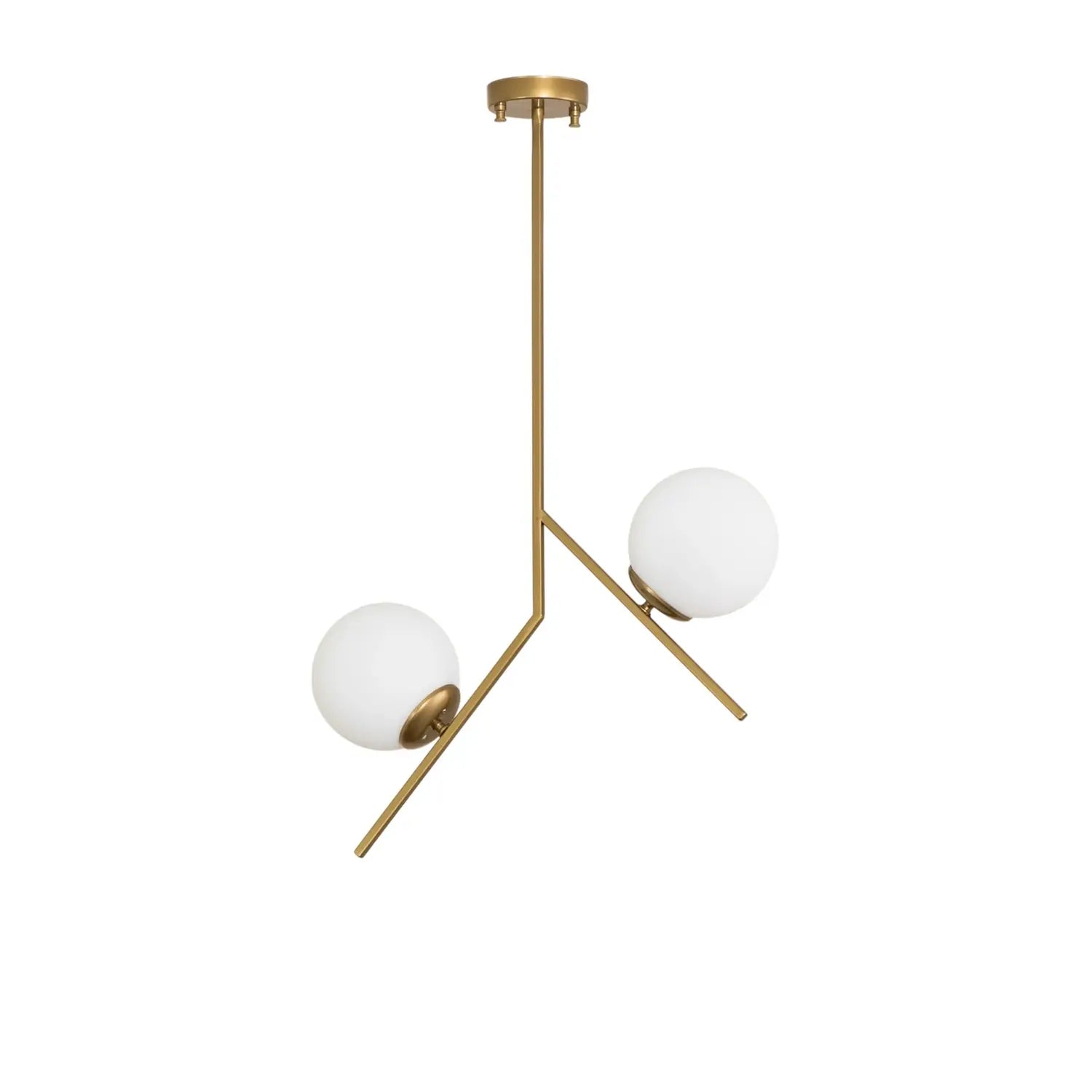 B-Ware Hängeleuchte Pendelleuchte Dolunay Gold Metall Glas E27 2 Flammig 43 Cm Lampe - 8681875459074