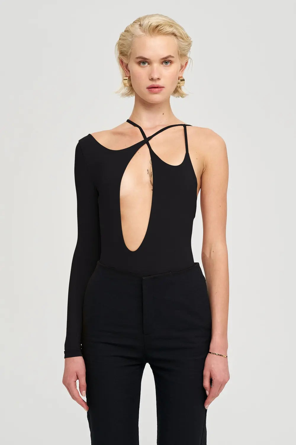 Iamnotbasic Bodysuit Body Cecilia Schwarz Damenbody Einteiler Größe S Fashion B-Ware