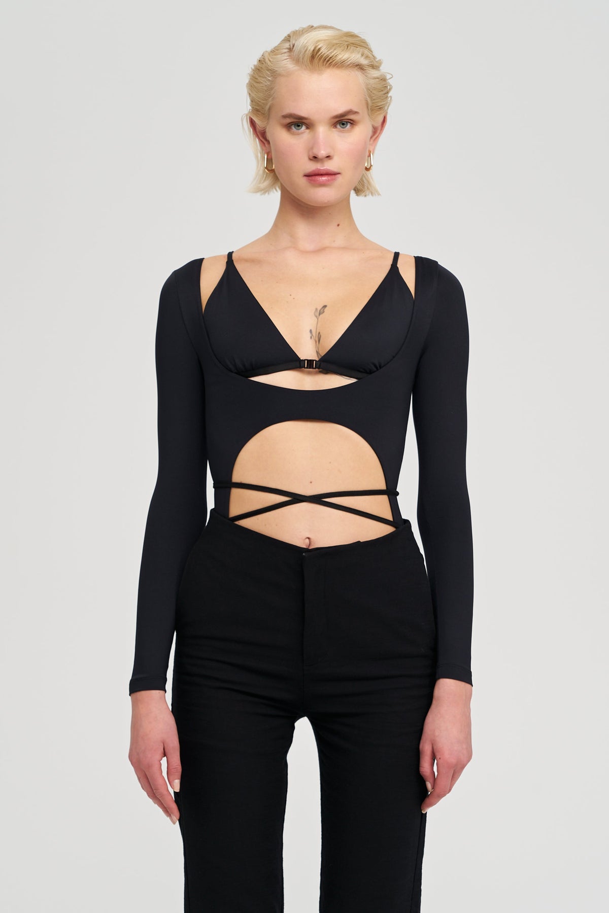 IAMNOTBASIC Judith Bodysuit Einteiler Body Schwarz Größe XS Damenmode - 8682521044828