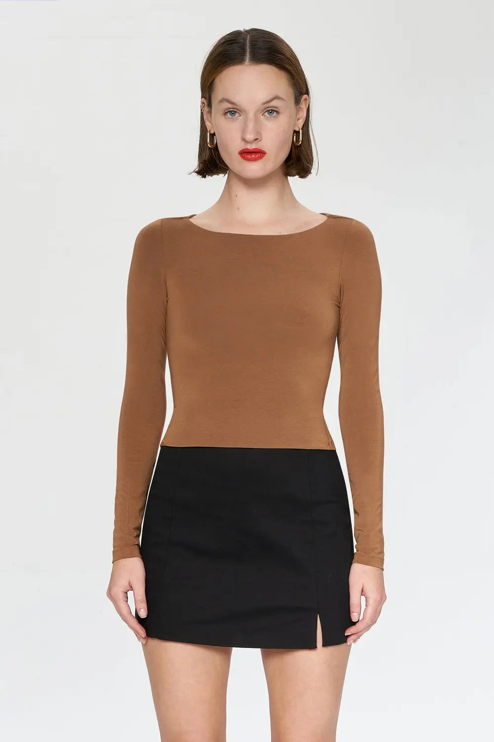 Iamnotbasic Riri Top Shirt Damenoberteil Braun Größe S B-Ware