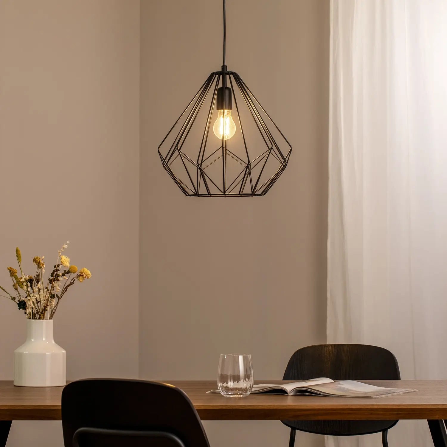 B-Ware Hängeleuchte Diamond Pendelleuchte Schwarz Eisen E27 Led Metall Lampe Esszimmer - 8684283470938