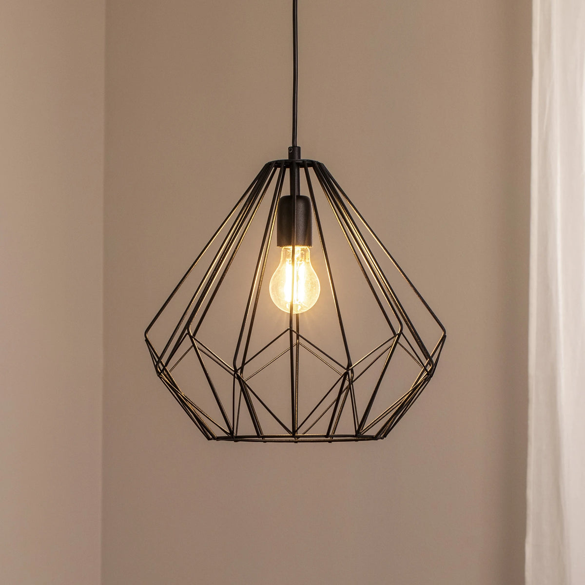Hängeleuchte Diamond Pendelleuchte schwarz Eisen E27 LED Metall Lampe Esszimmer - 8684283470938