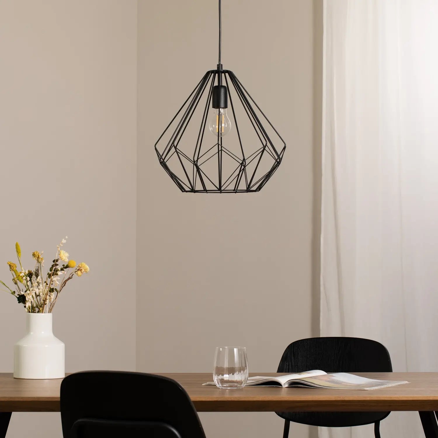 B-Ware Hängeleuchte Diamond Pendelleuchte Schwarz Eisen E27 Led Metall Lampe Esszimmer - 8684283470938