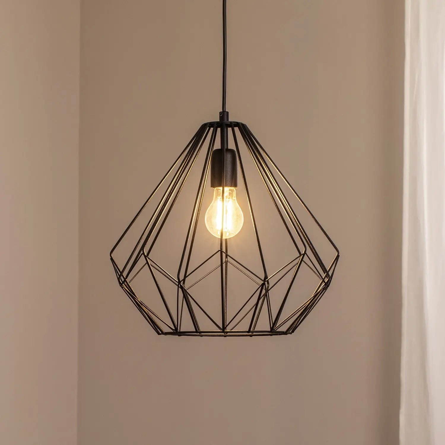 B-Ware Hängeleuchte Diamond Pendelleuchte Schwarz Eisen E27 Led Metall Lampe Esszimmer - 8684283470938