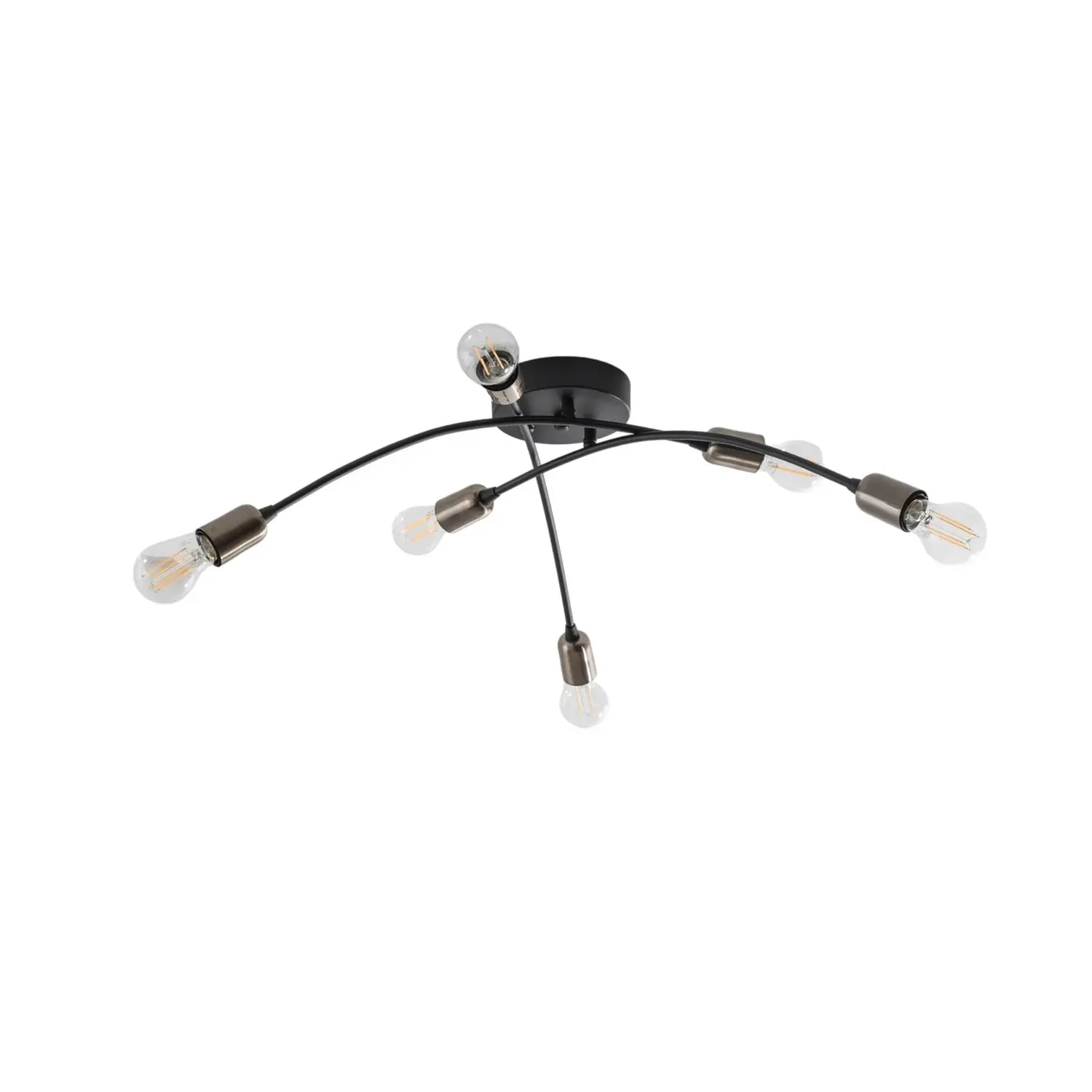 B-Ware Opviq Deckenleuchte Deckenlampe Banana Schwarz Metall 6 Flammig E27 Led 67 Cm - 8684283477265