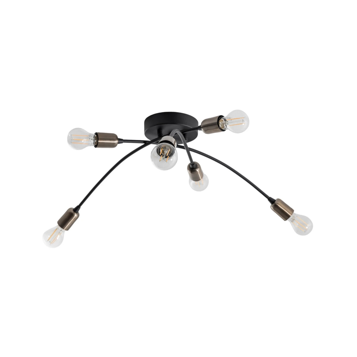 Opviq Deckenleuchte Deckenlampe Banana schwarz Metall 6-flammig E27 LED 67 cm - 8684283477265