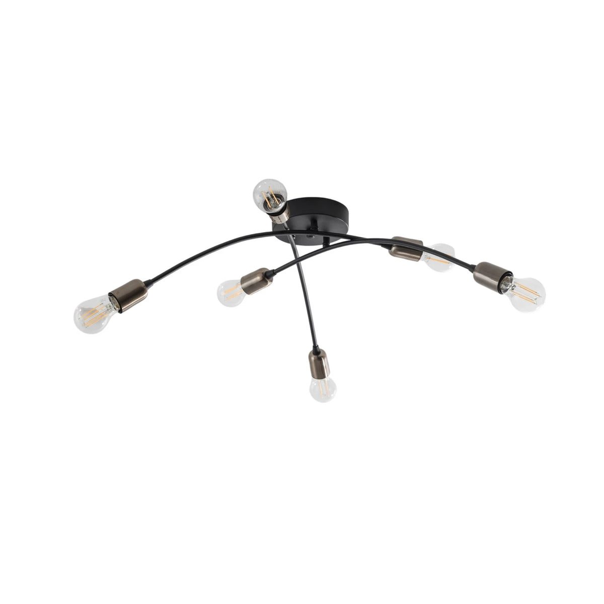 Opviq Deckenleuchte Deckenlampe Banana schwarz Metall 6-flammig E27 LED 67 cm - 8684283477265
