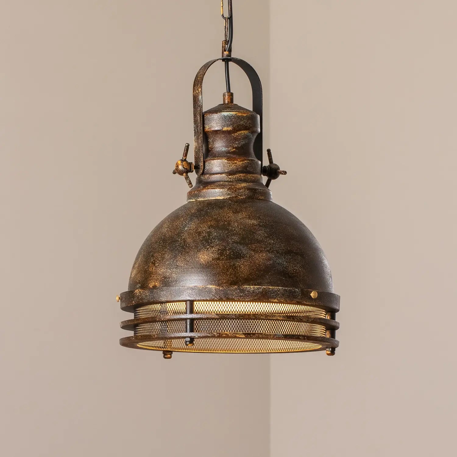 B-Ware Hängeleuchte Pendelleuchte Saglam Hängeleuchte Altmessing Metall 30 Cm - 8684283480449