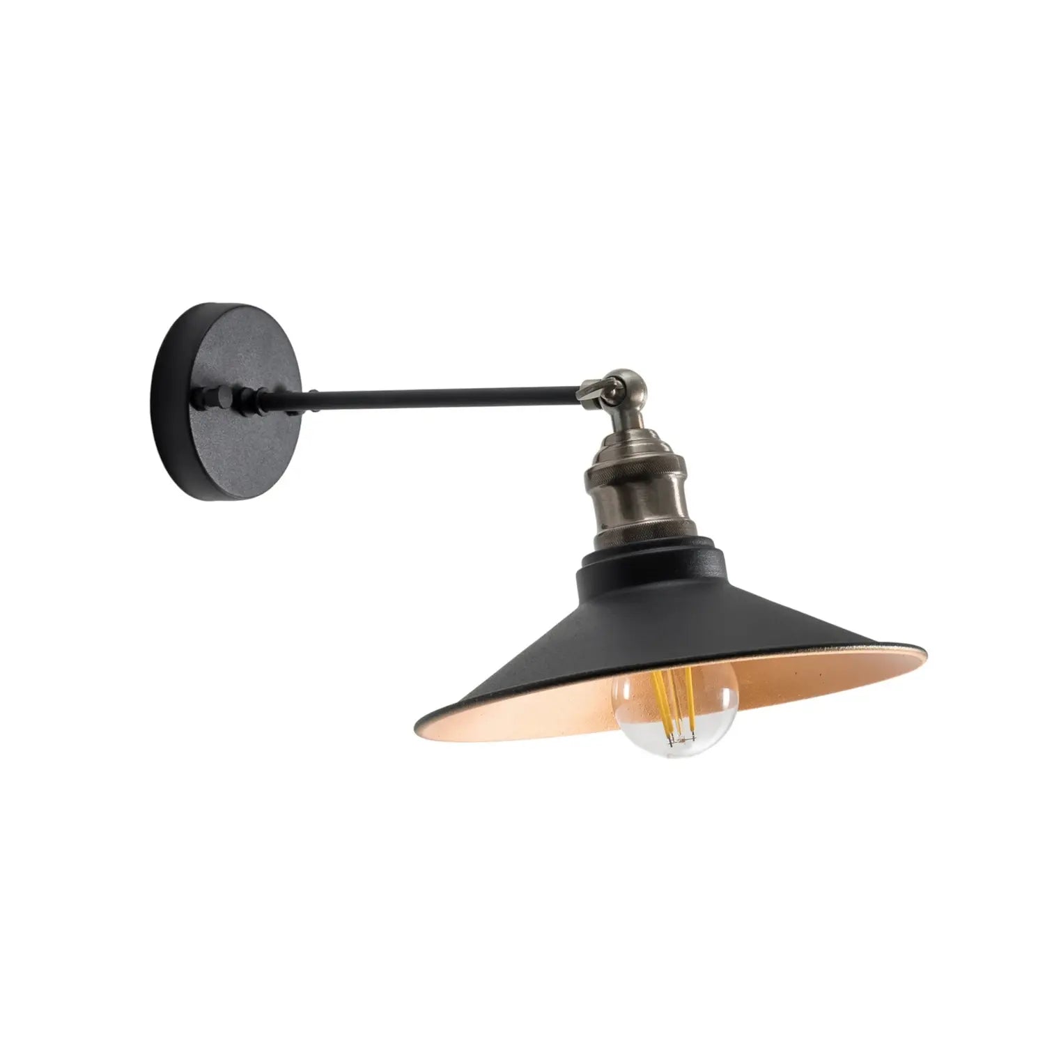 B-Ware Opviq Wandleuchte Wandlampe Saglam Schwarz Gold Konisch Eisen E27 Led Lampe - 8684283481309
