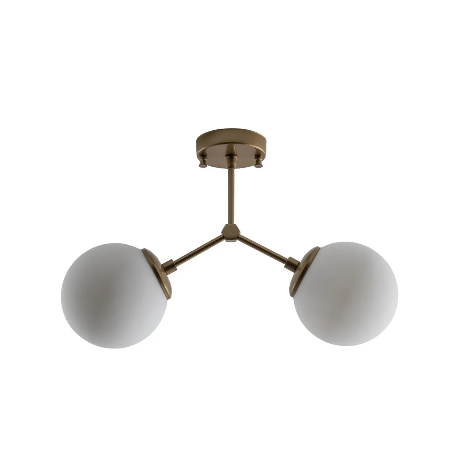 B-Ware Opviq Deckenleuchte Lampe Glas Gold Opal Damar Metall 2 Flammig E27 Led Leuchte - 8684283483303