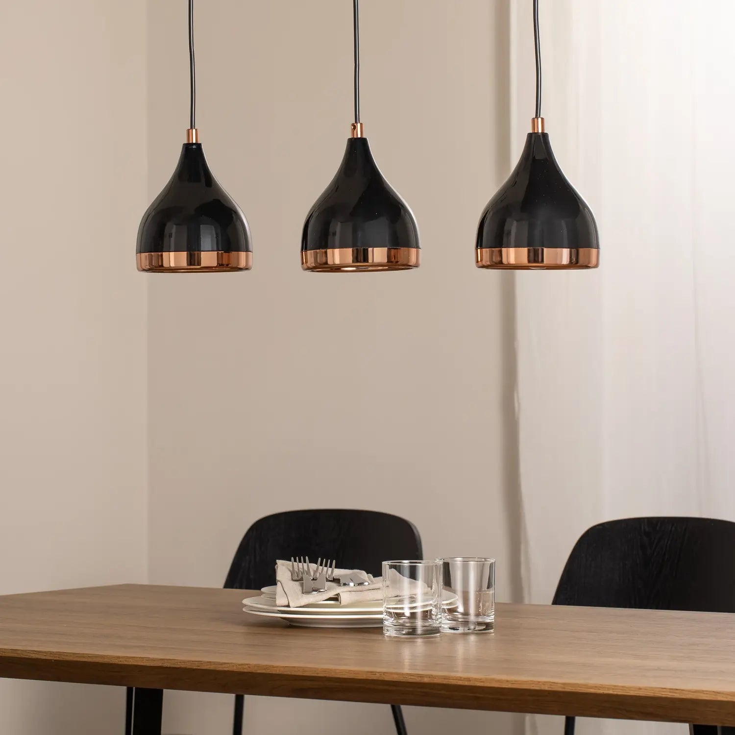 B-Ware Opviq Hängeleuchte Pendelleuchte Yildo Metall Schwarz Kupfer Wohnzimmer E27 Led - 8684283484959