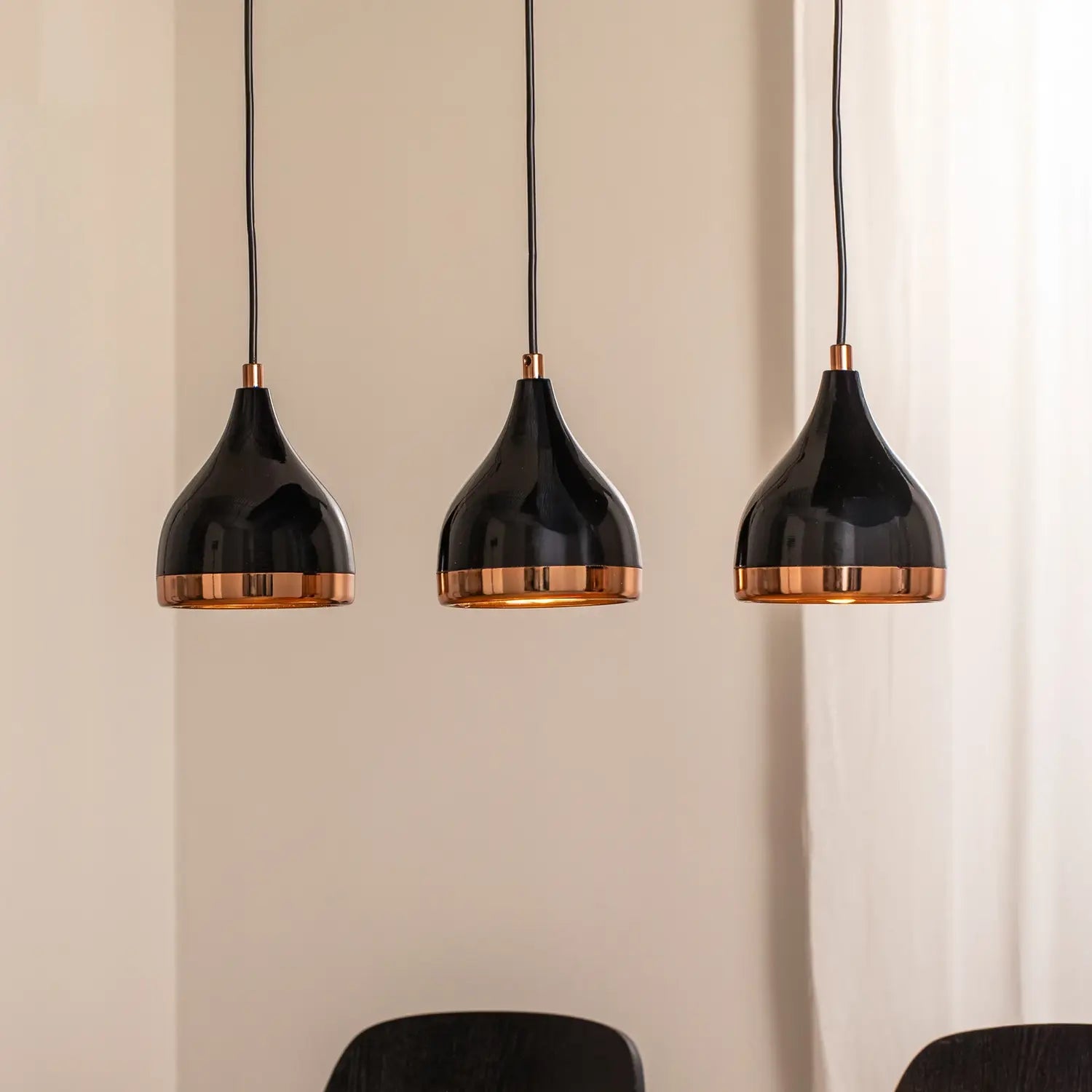 B-Ware Opviq Hängeleuchte Pendelleuchte Yildo Metall Schwarz Kupfer Wohnzimmer E27 Led - 8684283484959